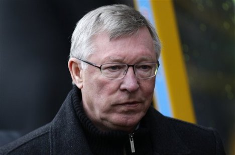 Manchester United's manager Sir Alex Ferguson takes to the touchline before his team's 5-0 win over Wolverhampton Wanderers in their English Premier League soccer match at Molineux Stadium, Wolverhampton, England, Sunday, March 18, 2012.