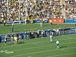 Members of the 1959 Rose Bowl team at a Cal home game in October 2008. The early 1940s were not banner years. Stanford football shut down for three years during World War II, and some of their players switched to Cal in order to keep playing