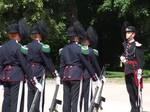 Changing the Guard, at The Royal Palace, Oslo. In the state capitol, Oslo, His Majesty the King's Guard keeps The Royal Palace and the Royal Family guarded for 24 hours a day.