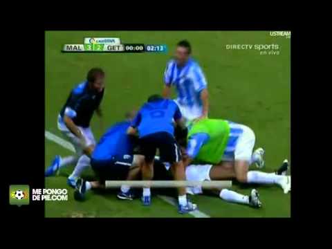 Golazo de Julio Baptista (chilena) ( Málaga 3-2 Getafe)