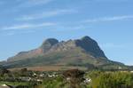 Helderberg mountain seen more or less from the North-West. Helderberg is a wine-producing area in the Western Cape of South Africa.