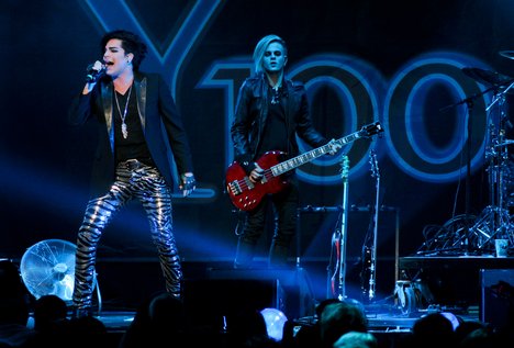 Adam Lambert performs during the Y100 Jingle Ball at BankAtlantic Center in Sunrise, Florida USA December 11, 2010