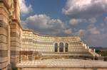 The Great Basilica of Pliska (Bulgarian: Голяма базилика в Плиска, Golyama bazilika v Pliska) is an architectural complex in Pliska, the first capital of the First Bulgarian Empire (7th–9th century), which includes a cathedral, an archbishop's palace and a monastery. Completed around 875, the basilica was the largest Christian cathedral in medieval Southeastern Europe outside Constantinople, with an area of 2,920 square metres (31,400 sq ft)