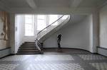 Foyer of the Bauhaus University in Weimar. From 1919 to 1922 the school was shaped by the pedagogical and aesthetic ideas of Johannes Itten, who taught the Vorkurs or 'preliminary course' that was the introduction to the ideas of the Bauhaus