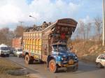 Many trucks and buses in Pakistan are highly customised and decorated by their owners. These adorned trucks are considered as moving art in Pakistan.Owing to the decor style, these vehicles are quite distinct in layout from other trucks around the world. Like roving art galleries they depict all themes of life through their adorned artwork. The exterior of the trucks are often adorned with poetry .[1] Although the decorative process is usually very expensive, it is still practiced throughout Pak