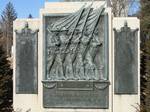 World War Memorial, on the grounds of the First Parish Church Unitarian Universalist, 40 Church Street, Northborough, Massachusetts, USA.