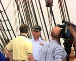 WASHINGTON, D. C. (May 29) -- Coast Guard Captain Ivan Luke, the skipper of the Coast Guard Barque EAGLE prepares to conduct an interview with CNN News. The media covered the EAGLE's sail up the Potomac River to Washington, D. C. The EAGLE was in Washington to comemmorate the Coast Guard Commandant's change of command. USCG photo by PA1 Harry C. Craft III (82603) ( CAPTAIN IVAN LUKE (FOR RELEASE) )