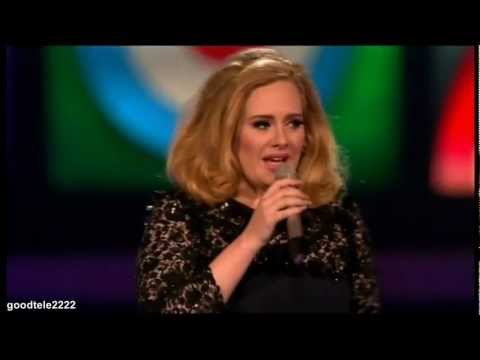 Adele cut off during her acceptance speech Brit Awards 2012 HD