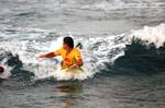 This surfer is calculating the time it will take for the wave to reach him - siargao surfing - philippines