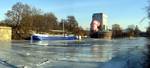 Landwehr Canal in Berlin-Tiergarten. Lock on the island 