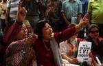 Kolkata: Gorkha Janamukti Morcha women activists staging a dharna in Kolkata on Saturday demanding CBI inquiry into 8th February Police firing in Jalpaiguri in Eastern India City