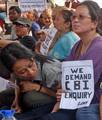 Kolkata: Gorkha Janamukti Morcha women activists staging a dharna in Kolkata on Saturday demanding CBI inquiry into 8th February Police firing in Jalpaiguri in Eastern India City