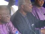 President Ernest Bai Koroma look on during the launching of the internet fiber optic project in Freetown-Sierra Leone.