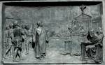 The trial of Giordano Bruno by the Roman Inquisition. Bronze relief by Ettore Ferrari, Campo de' Fiori, Rome. In these grim circumstances Bruno continued his Venetian defensive strategy, which consisted in bowing to the Church's dogmatic teachings, while trying to preserve the basis of his philosophy.