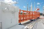 Apollo era walkway and white room, on display at Kennedy Space Center Visitor Complex. NASA was founded in 1958, and the early NASA missions, including the Mercury and Gemini programs, were launched from pads on CCAFS