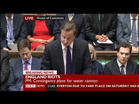 Prime Minister David Cameron's statement to the House of Commons about the riots