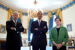 President Barack Obama, Vice President Joe Biden and Solicitor General Elena Kagan wait in the Blue Room of the White House, May 10, 2010, prior to the President's announcement of Kagan as his choice to replace retiring Justice John Paul Stevens in the Supreme Court. Kagan would ultimately be confirmed and become a Justice on the high court.