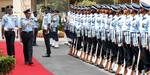 Air Marshal DC Kumaria reviewing the Guard of Honour on taking over as the Vice Chief of the Air Staff at Air Headquarters Vayu Bhawan New Delhi on 01 June 2012.