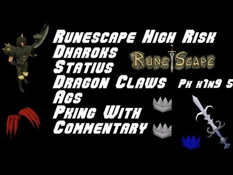 Pk K1n9 5's Runescape High Risk Dharoks Statius Dragon Claws Ags Pk Video With Commentary.