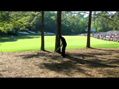 Phil Mickelson 2nd shot, 13th hole Masters 2010