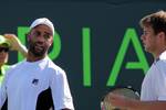 James Blake (USA) and Ryan Harrison (USA) compete against Marcelo Melo (BRA) Juan Monaco (ARG) during the Day 5 of the Sony Ericsson Open at Crandon Park Tennis Center on March 23, 2012 in Key Biscayne, Florida - USA.