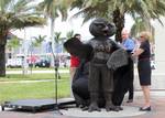 FAU President Mary Jane Saunders, Ph.D. Unveils a new statue and tradition before the Western Kentucky University Hilltoppers defeated the Florida Atlantic University Owls football team's inaugural game at its on-campus FAU Stadium 20-0 Boca Raton, Florida October 15, 2011