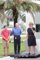 FAU President Mary Jane Saunders, Ph.D. Unveils a new statue and tradition before the Western Kentucky University Hilltoppers defeated the Florida Atlantic University Owls football team's inaugural game at its on-campus FAU Stadium 20-0 Boca Raton, Florida October 15, 2011