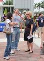 FAU President Mary Jane Saunders, Ph.D. Unveils a new statue and tradition before the Western Kentucky University Hilltoppers defeated the Florida Atlantic University Owls football team's inaugural game at its on-campus FAU Stadium 20-0 Boca Raton, Florida October 15, 2011