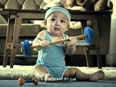 Cute Korean baby. powdered milk commercial.