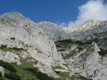 View towards the ridge. The Piatra Craiului Mountains are a mountain range in the Southern Carpathians in Romania. In Romanian 