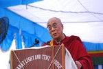 Tibetan spiritual leader His Holiness the Dalai Lama addressing during a special event called "Thank India" which being held in Dharamshala, India