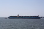 Maersk Cargo ship is docked at Robert Bank Superport, also known as Deltaport, in the mainland coastline in Delta, British Columbia as seen on this June 8, 2011 photo.