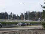 Interstate 5 passing by the South Everett Freeway Station, under construction near Silver Lake. After leaving Shoreline and intersecting SR 104, I-5 enters Snohomish County and Mount lake Terrace.