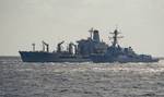 The Military Sealift Command fleet replenishment oiler USNS Guadalupe (T-AO 200) refuels the Arleigh Burke-class guided-missile destroyer USS Sterett (DDG 104)