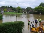 Thatcham during the 2007 floods. On July 20, 2007, parts of Thatcham were flooded during a period of sustained heavy rain, during which 3 times the average July monthly rainfall hit the town in just 24 hours.