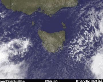 Satellite image. TAS Tue 2:00 pm EST