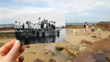 Port Kembla rock pool now and then by Sean O'Brien