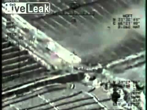 USAF MQ-1 Predator Drone Engage Insurgents & Insurgent Vehicle. Afghanistan