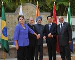 The Prime Minister, Dr. Manmohan Singh with the President of the People�s Republic of China, Mr. Hu Jintao, the President of Brazil, Ms. Dilma Rousseff, the President of the Russian Federation, Mr. Vladimir Putin and the President of the Republic of South Africa, Mr. Jacob Zuma, during the BRICS Leaders� Meeting, on the sidelines of the G-20 Summit, at Los Cabos, Mexico on June 18, 2012.