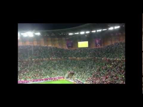 Irish fans singing The Fields of Athenry vs Spain Euro 2012