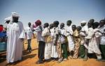 25 July 2011. Kodiel: Distribution of 40,000 liters of water among the local community in El Srief (North Darfur), that includes Shiero, Metwier, Eata Ibrahim, Ahmed, Ali and Kodiel villages. The nearest water point is 15 kilometers away and the women have to spend 6 hours a day to collect the water for their families. Due to the drought, the community leaders report that the lack of water is severe in the area and it specially affects children and sick people. This water distribution was part o