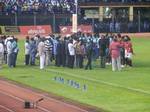 UNDP Goodwill Ambassador Marta Vieira visit to Sierra Leone inspect players of both Leone stars and the pharaohs of Egypt prior to the start of the CAF African Nations Cup at the National Stadium in Freetown.