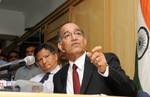 Shri Veeravalli Sundaram Sampath interacting with the media after taking over as 18th Chief Election Commissioner of India (CEC), in New Delhi on June 11, 2012. The Election Commissioner, Shri H.S. Brahma is also seen.