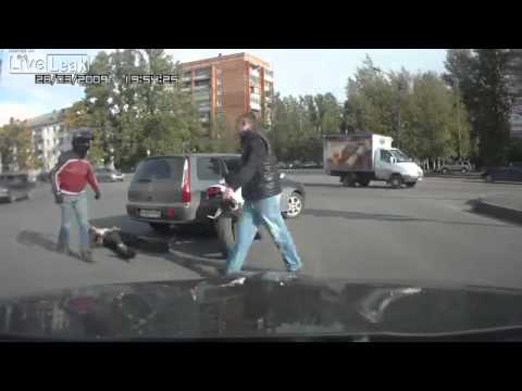 Hilarious Road Rage Fight - Russia