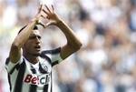 Juventus Chilean forward Arturo Vidal celebrates after scoring, during a Serie A soccer match between Juventus and Parma at the Juventus Stadium in Turin, Italy, Sunday, Sept. 11, 2011. Juventus opened Serie A with a sparkling 4-1 win over Parma on Sunday in the first official match in its new stadium.