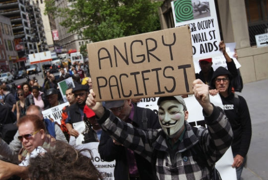 Andry Pacifists protesting on Mayday