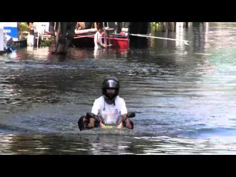 motorcycle in the water