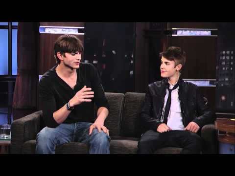 Ashton Kutcher and Justin Bieber on Jimmy Kimmel Live PART 1