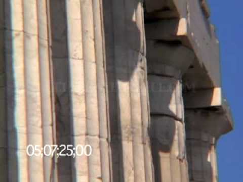 0018 Parthenon's south side fluted, doric order marble columns in Athens