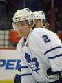 Luke Schenn or the Toronto Maple Leafs at the NHL hockey game against the Colorado Avalanche in Denver, Colorado at the Pepsi Center on January 29, 2009